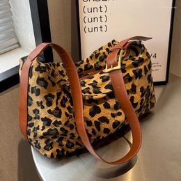 Evening Bags Leopard Print Women Shoulder Large Capacity Winter Crossbody For Female Handbags Trending Ladies Hand Bag