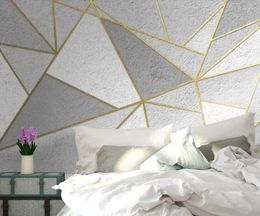 Wallpapers Bacal Custom Large 3D Wallpaper Mural Nordic Minimalist Personality Abstract Geometric Gold Line Background Wall Paper Huda