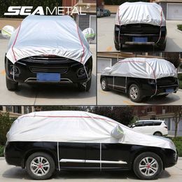 Car Covers General semi car cover waterproof outdoor cover Oxford sun rain ultraviolet protection dust and snow proof SUV car body cover T240509