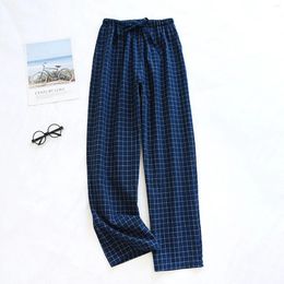 Men's Pants Multi-Purpose Spring And Summer Day System Drawstring Plaid Oversize Home Loose Breathable Pajama