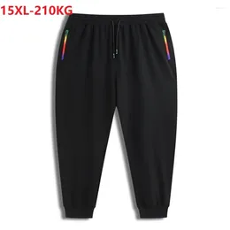 Men's Pants Plus Size 10XL 12XL 15XL 210kg Spring Men Sweatpants Sports Man High Elasticity Street Black