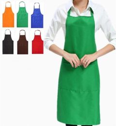 Solid Colour Apron For Kitchen Clean Accessory Household Adult Cooking Baking Aprons DIY Printing Practical Tools Polyester Fibre 41324509
