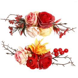 Decorative Flowers Cake Topper Crafts Party Backdrop Artificial