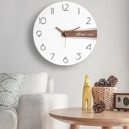 Wall Clocks Modern Watch Clock Living Room Wood Round Stylish Home Classic Montre Murale House Accessories