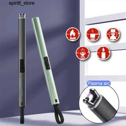 Lighters Pen type plasma pulse single arc lamp with safety lock outdoor windproof electronic ignition rod USB charging visual power supply S24513 S24513