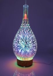 3D Fireworks Glass Vase Shape Air Humidifier with LED Night Light Aroma Diffuser Mist Maker Ultrasonic Humidifier1509483