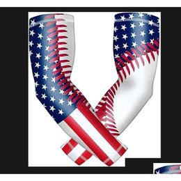 Elbow Knee Pads Wholesale Digital Camo Us Flag Baseball Stithes Sports Compression Arm Sleeves Basketball Shooter Youth Adt Drop D Dh2Lu