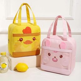 Dinnerware Cartoon Bento Bag Student Cute Handbag Oxford Cloth With Lunch Aluminium Foil Box Insulation Pack