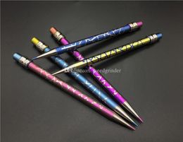 New Design Titanium Dab Tool Domeless Colored Pencil Titanium Nail with Titanium Dabber for Glass Water Pipes4736654