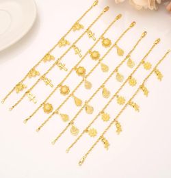 Girls Bangle Women Fine Gold Love flos Bracelets Jewellery Hand Chain kids sundry pendant pick pendant hang1737455