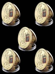 5pcs US Military Craft Army 82nd Airborne Division Eagle 1oz Gold Plated Challenge Coin Collectible Gift WCapsule3272188