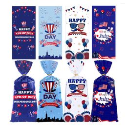 Gift Wrap 50pcs 4th Of July Independence Day Candy Bags Patriotic Memorial Flag Wrapping Favour Bag S