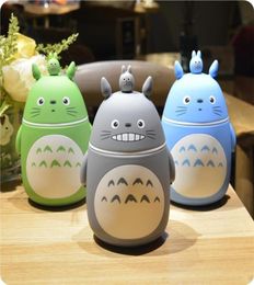 Noverlty Cute Cartoon Totoro Portable Thermos Bottle Creative Anime Termos Cup and Mug Glass Vacuum Flasks Bottle Drop 2016256601