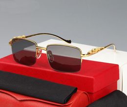 Vintage Sunglasses For Women Brand Designer Sun glasses Mens Half Rimless Retro Eyewear Shades UV400 Buffalo Goggles Clear Lens oc9714374