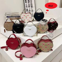 Designer Love Heart Bags Womens Evening Handbags Small Shoulder Bags with Letter Flower Crossbody Multi-colors Purses Phone Makeup Bag