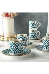 Cups Saucers Amazing Turkish Greek Arabic Coffee & Espresso Cup Set Harmony Nova Green 6 Personal