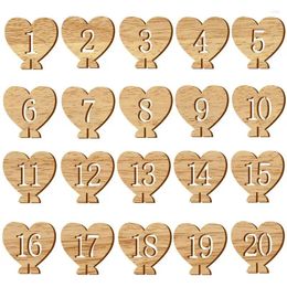 Party Decoration 1-20 Seat Card Wooden Wedding Supplies Heart Shape Hollow Number Place Holder Table