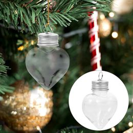 Vases 10pcs Christmas Juice Containers Water Bottle Xmas Heart Shaped Candy Bottles Hanging Pendant