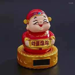 Decorative Figurines God Of Wealth's Nod Solar Energy Fengshui Shop Home Cashier Opening Year Gift