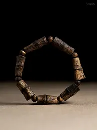 Strand Submerged Water Nha Zhuang Lvqi Nan Agarwood Bracelet Old Materials Chess With Shape Bamboo Section Carving Festival High