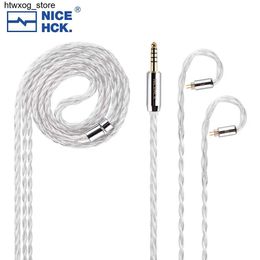 Headphones Earphones NiceHCK Deenow Earphone Upgrade IEM Cable 4 Strands Silver Plated German Copper HiFi Wire MMCX/2Pin/QDC for Conch Nova F1 Pro S24514 S24514