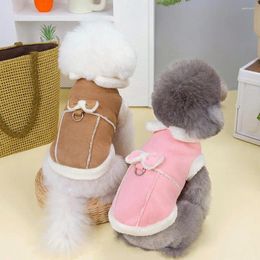 Dog Apparel Pet Cotton Coat Button Closing Jacket With Traction Rope Buckle Winter Small Medium Dogs Tractable