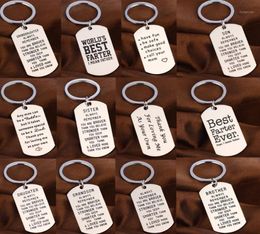 Keychains Family Love Keychain Son Daughter Sister Brother Mom Fathers Key Chain Gifts Stainless Steel Keyring Dad Mothers Friend 4059241