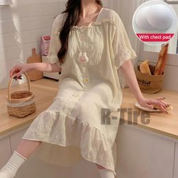 Women's Sleepwear Women Summer Nightdress Girls Plus Size Large M-6XL Nightgown Short Sleeve Night Dress Nightskirt Nightwear