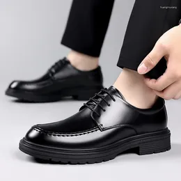 Casual Shoes Comfy Moccasins Versatile Male Driving Footwear All-match Leather Loafers Thick Bottom Office Flats Slip-on Dress