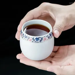 Cups Saucers Jingdezhen Ceramic Tea Cup Travel White Porcelain Hand Printed Coffee Milk Creative Retro Beer Mug Office Drinkware