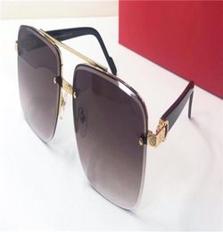 fashion design sunglasses 8200981 metal half frame square cut lens top quality simple and versatile style uv 400 protective eyewea2360039