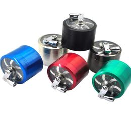 tobacco grinder 50mm 4layers Zicn alloy hand crank tobacco grinders metal grinders for herbs herbal grinders for tobacco Towel9709933