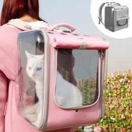 Cat Carriers Breathable Backpack Large Capacity Puppy Dog Transparent Carrying Bag Outdoor Travel Portable Pet Carrier Cats Shoulders