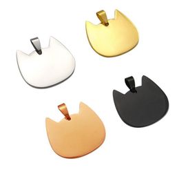 Cat ID Tags Pet Necklace Charm Pendant ID Name Tags Stainless Steel Dog Cat Collar Accessories Engraving ZC00387693197