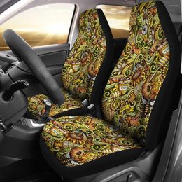 Car Seat Covers Honey Bee Gifts Pattern Print Cover Set 2 Pc Accessories Mats