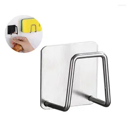 Kitchen Storage 1pcs Stainless Steel Sink Sponges Holder Self Adhesive Drain Drying Rack Wall Hooks Accessories Organizer