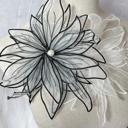 Brooches Flower Shape Handmade DIY Beading Detachable Dacron Women's Clothing Accessories Collar