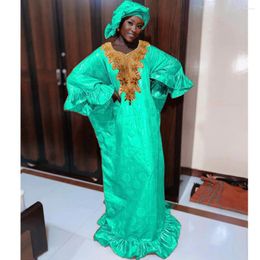 Ethnic Clothing Bazin Riche African Original Traditional Dresses For Women Wedding Party Bride Daily Boubou Basin Robe With Scarf