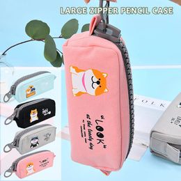 Storage Bags High School Pencil Pouch Leather Large Cartoon Wrap Cosmetic Brush Makeup Holder Case Bag