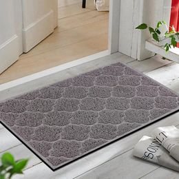 Carpets Solid Colour Embossed Silk Circle Mat Door