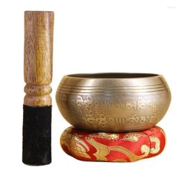 Decorative Figurines 9.5/11/12.5/14.5CM Tibetan Singing Bowl Set Decorative-wall-dishes Resonance Healing Meditation Yoga With Mallet Washer