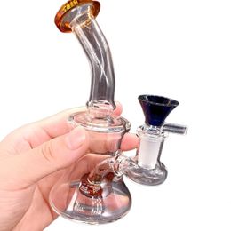 5mm Heady Bowl Slides for Bong Purple Green Black White 14mm Male with Handle Smoking Accessory Glass Water Pipe Bongs 18mm Bowls