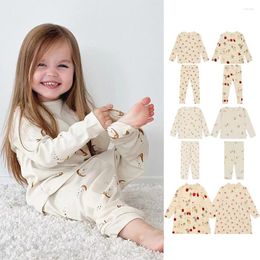 Clothing Sets KS Christmas Series Children Clothes Set Baby Girl Boy Snow Printing Bottom Long Shirt And Pants Suit Kids Cute Dresses