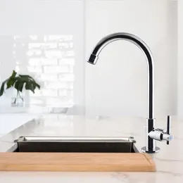 Kitchen Faucets Single Cold Faucet Stainless Steel Copper Ceramic Core Handle Hole