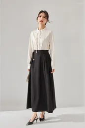 Work Dresses Spring Women White Blouse And Black Skirt Elegant Comfortable Casual Set Female