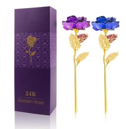 Valentine039S Day Creative Gift 24K Foil Gold Rose Lasts Forever Love Wedding Decor Lover Gift Home Ornaments3512175