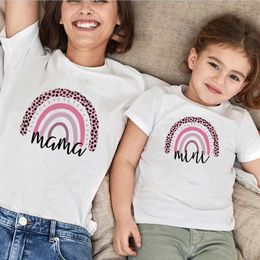 Family Matching Outfits KDGGQQ Mother And Kids Matching Outfit Tops Family Matching Outfits Mother Kids Fashion T-shirt Mother Daughter Matching Clothes T240513