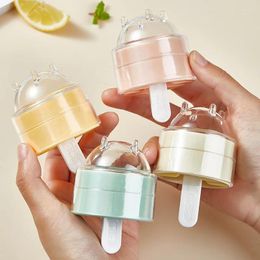 Baking Moulds Silicone Ice Cream Mould Diy Cartoon Animal Fruit Popsicle Mould With Lid And Stick Cube Maker Kitchen Tools Accessories