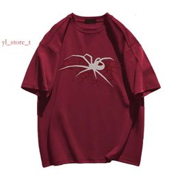 555 Sp5de Men T Shirt Designer Pink Young Thug r mans Women Quality Foaming Printing Sp5ders Web Y2K Top Tees Pattern Tshirt Fashion 13b7