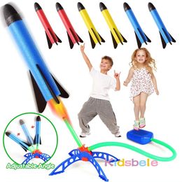 Kid Air Rocket Foot Pump Launcher Toys Sport Game Jump Stomp Outdoor Child Play Set Zabawa prasowana rakiety Pedal Pedal Games 240514